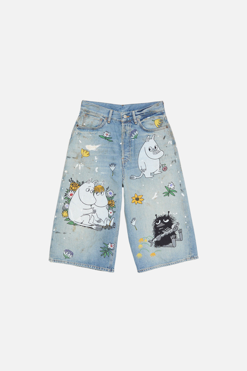 Denim shorts - Loose fit Acne Studios x Moomin - Light blue 1