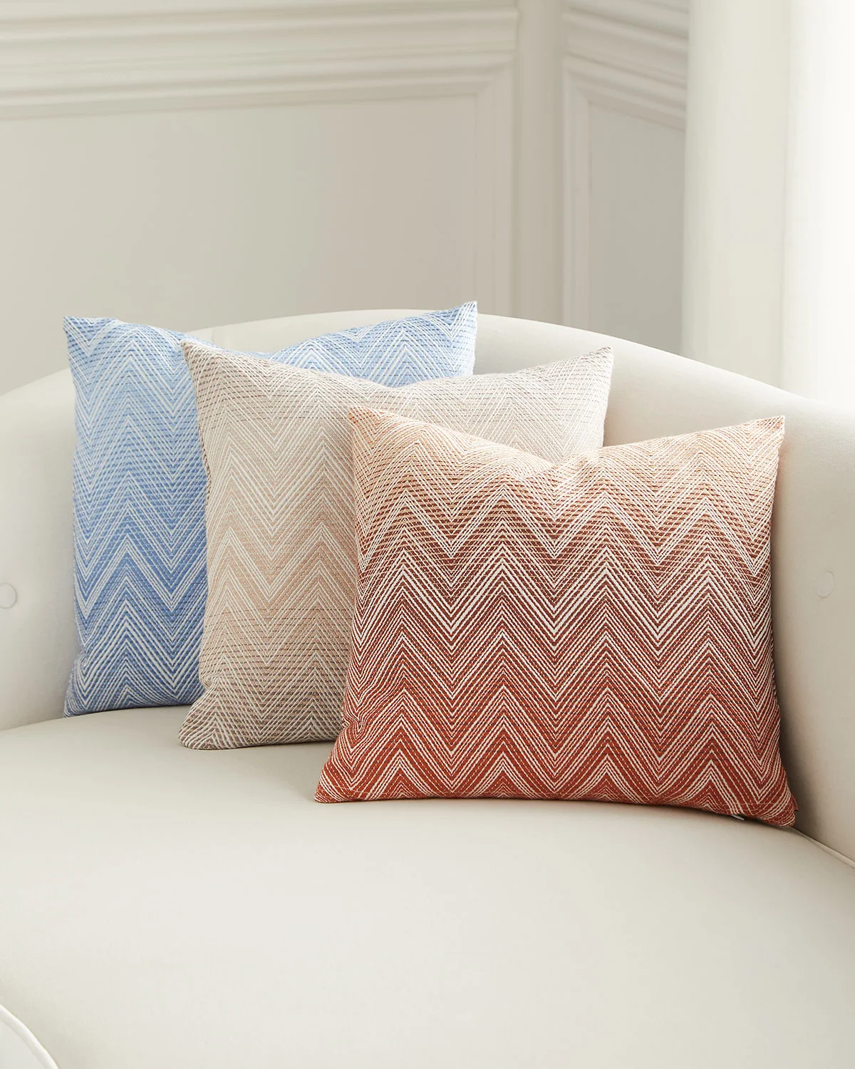Timmy Merino Wool Ombre Chevron Cushion - 1