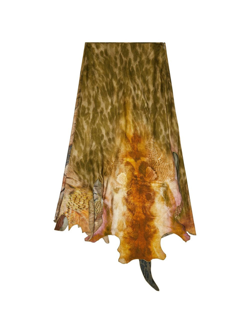 O-Torn asymmetric animal-print skirt 1