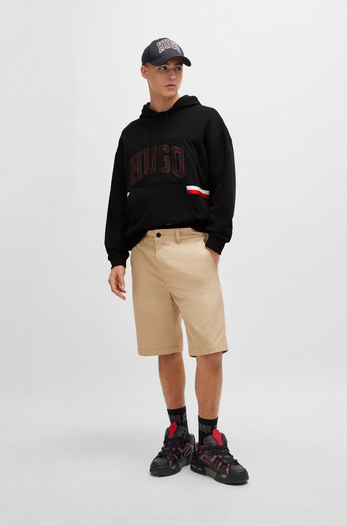COTTON-TERRY RELAXED-FIT HOODIE WITH SPORTY LOGO - 4