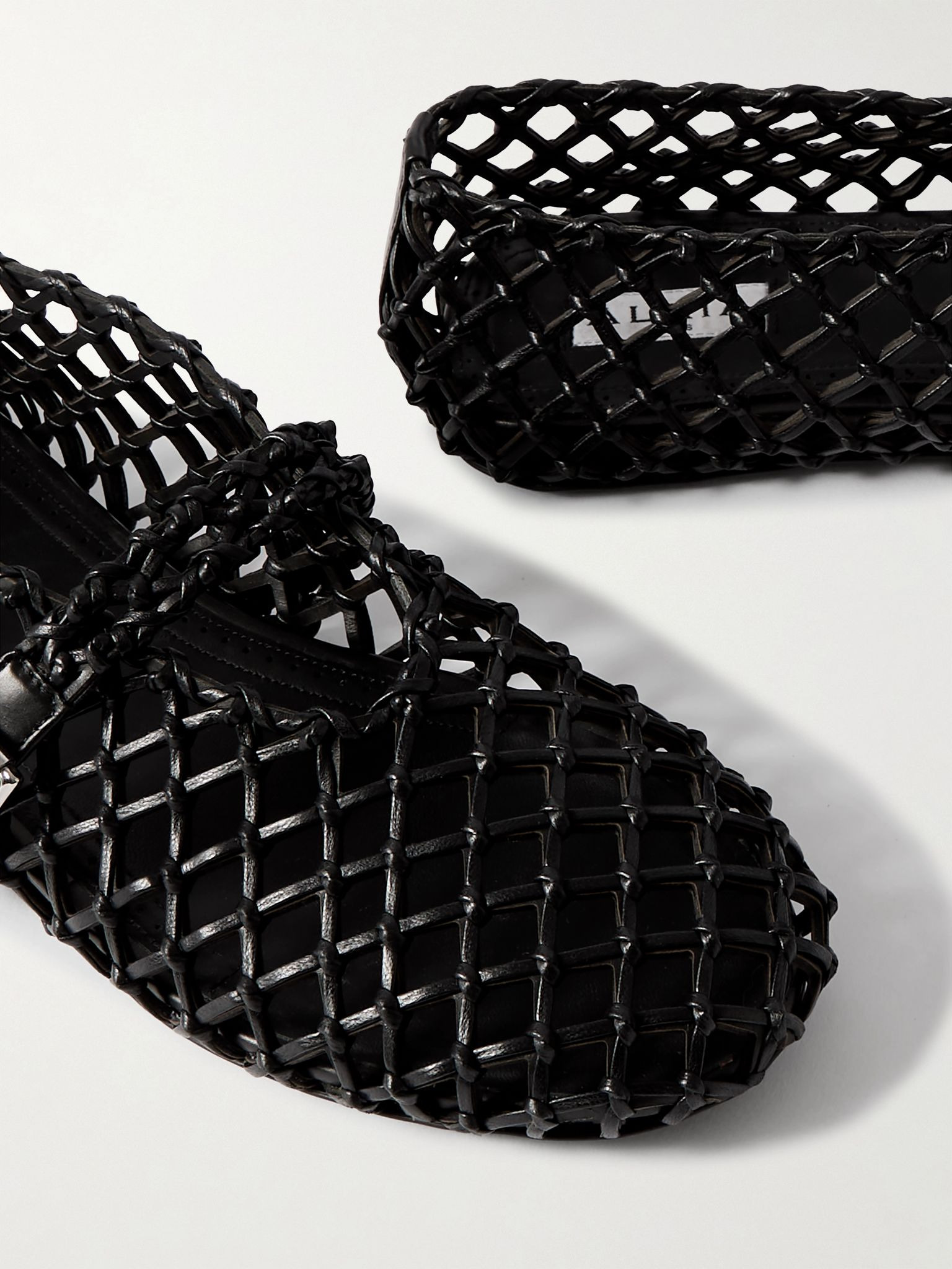 Woven leather ballet flats Black - 4