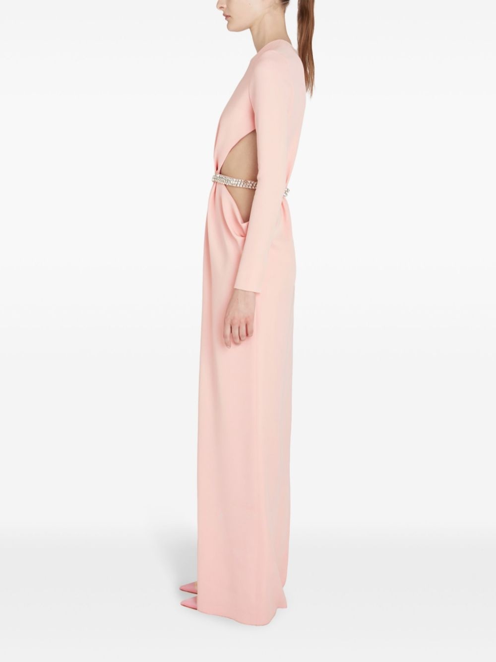 rhinestone embellished long dress - 3