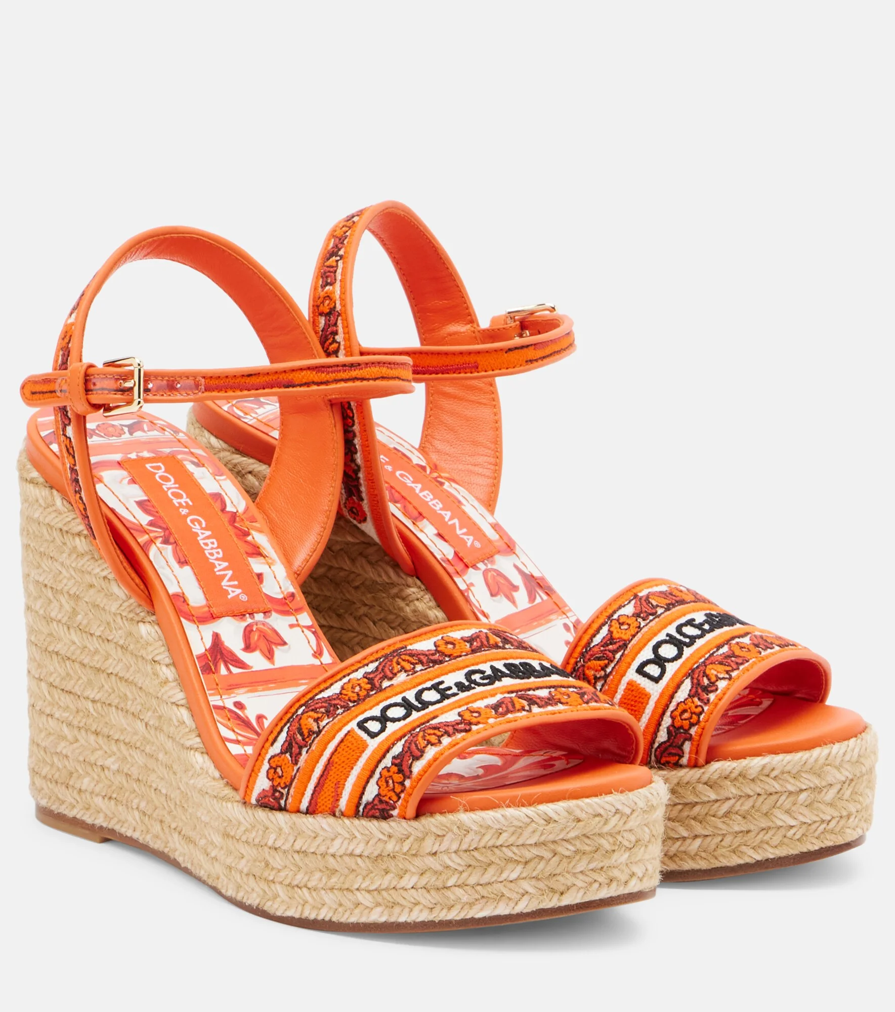 Floral embroidered espadrille wedges - 1