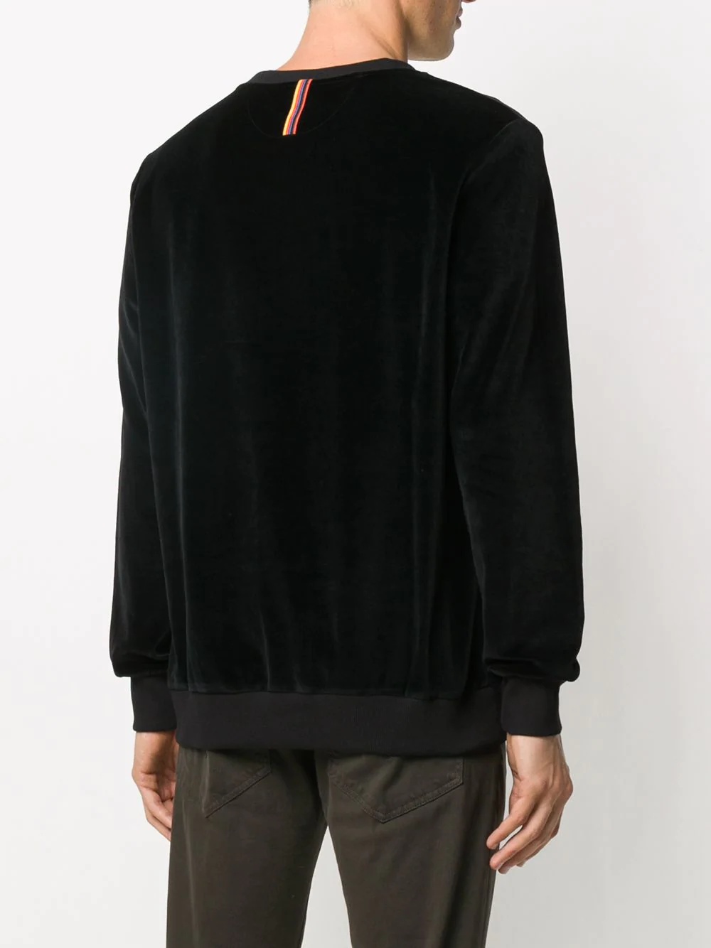 velvet-effect zipped sweatshirt  - 4