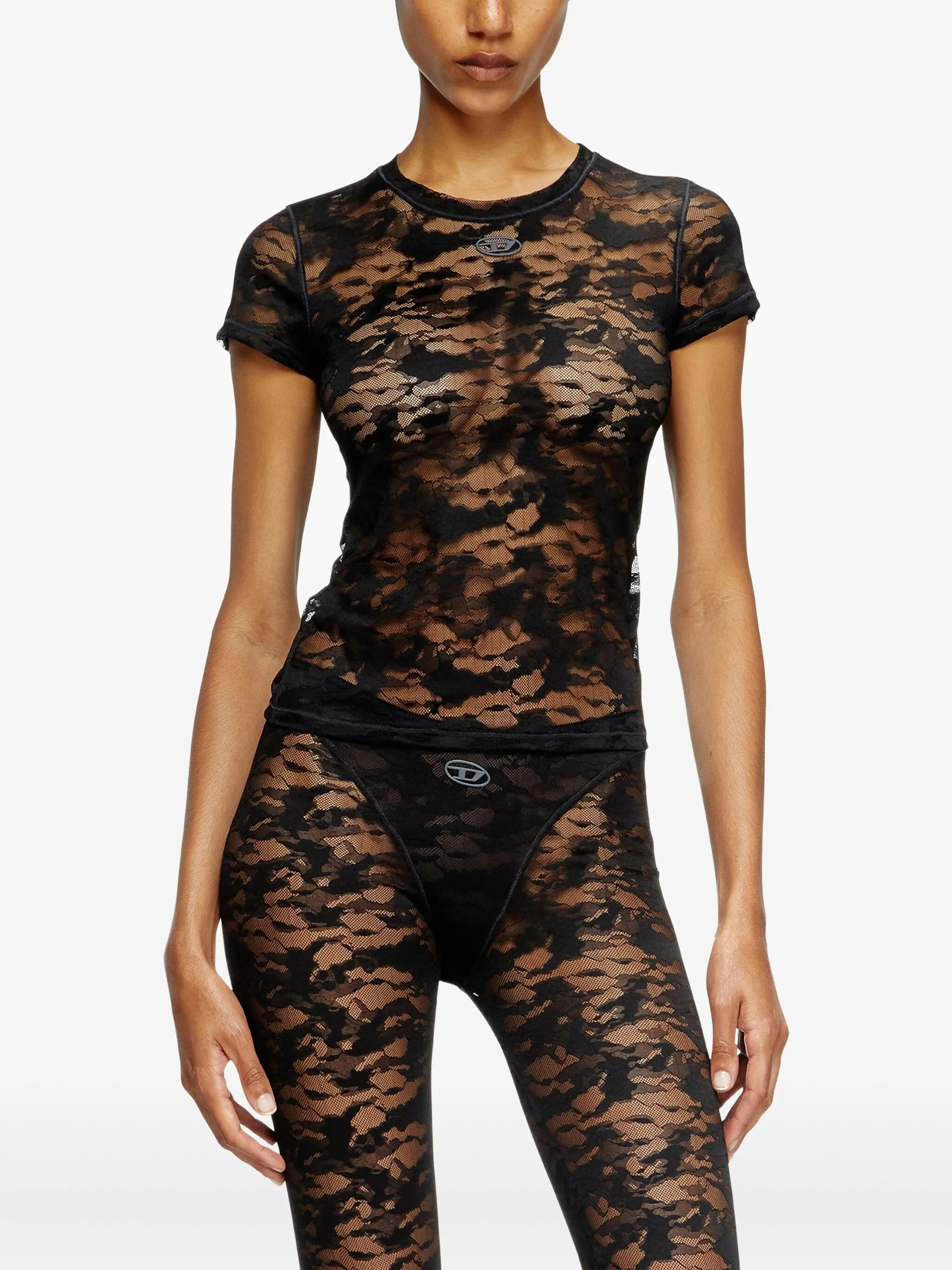 Diesel Lace-embroidered T-shirt - 3