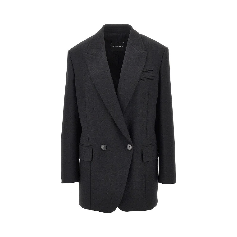 WOOL-BLEND OVERSIZED DOUBLE-BREASTED JACKET - 1