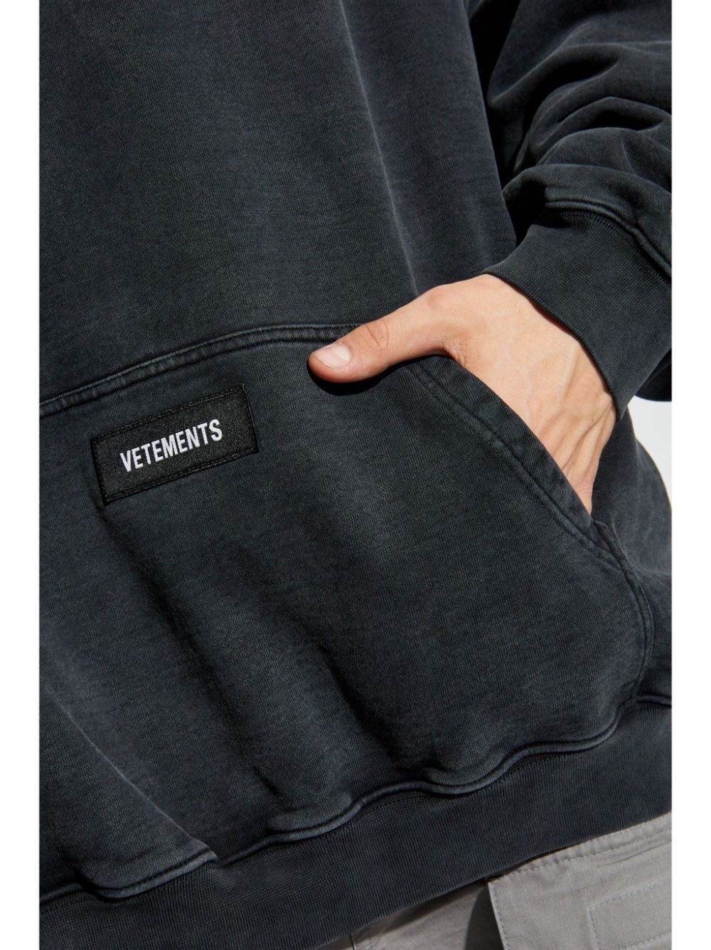 logo-print cotton hoodie - 5