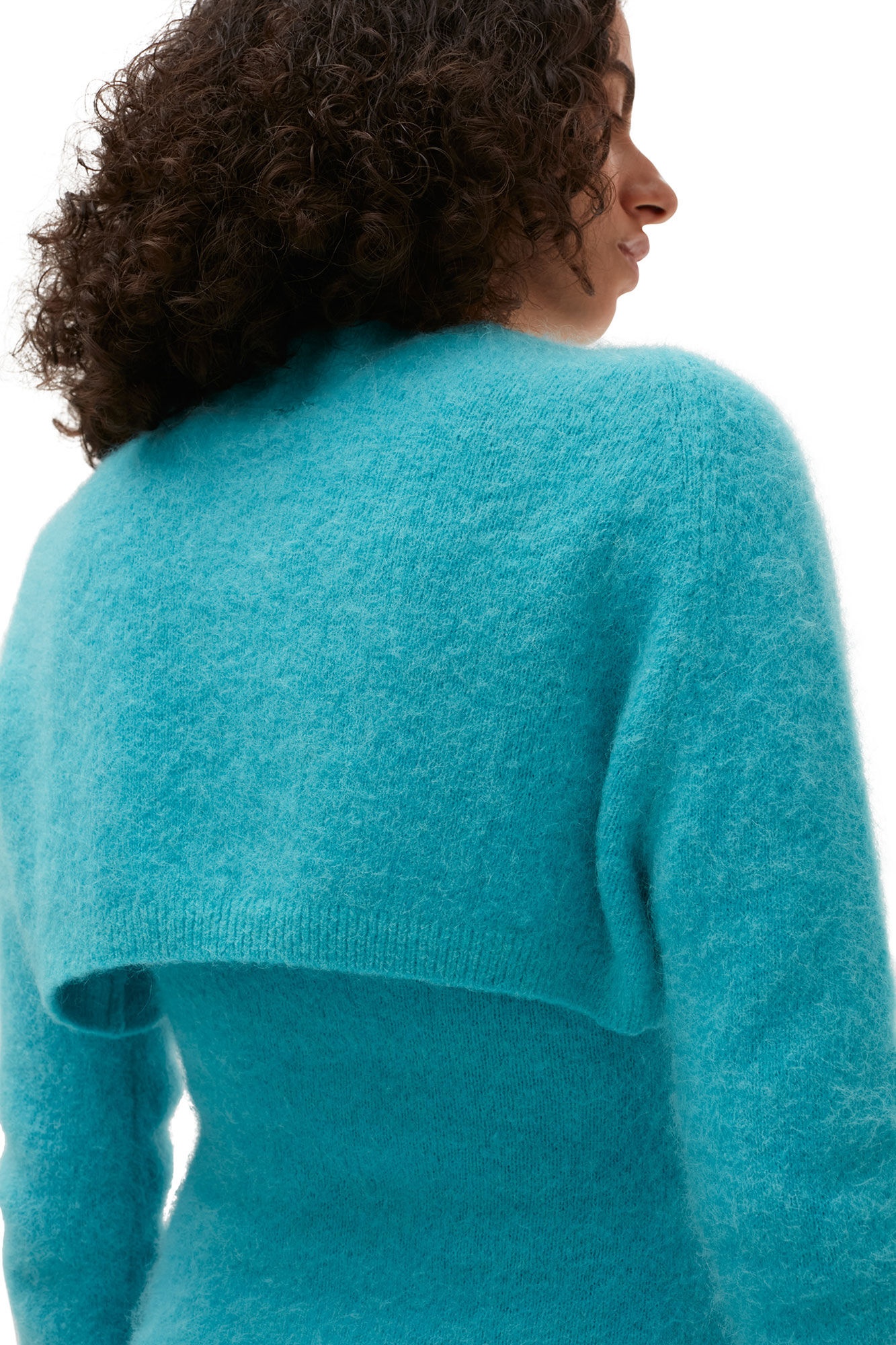 BLUE BRUSHED ALPACA BOLERO - 9