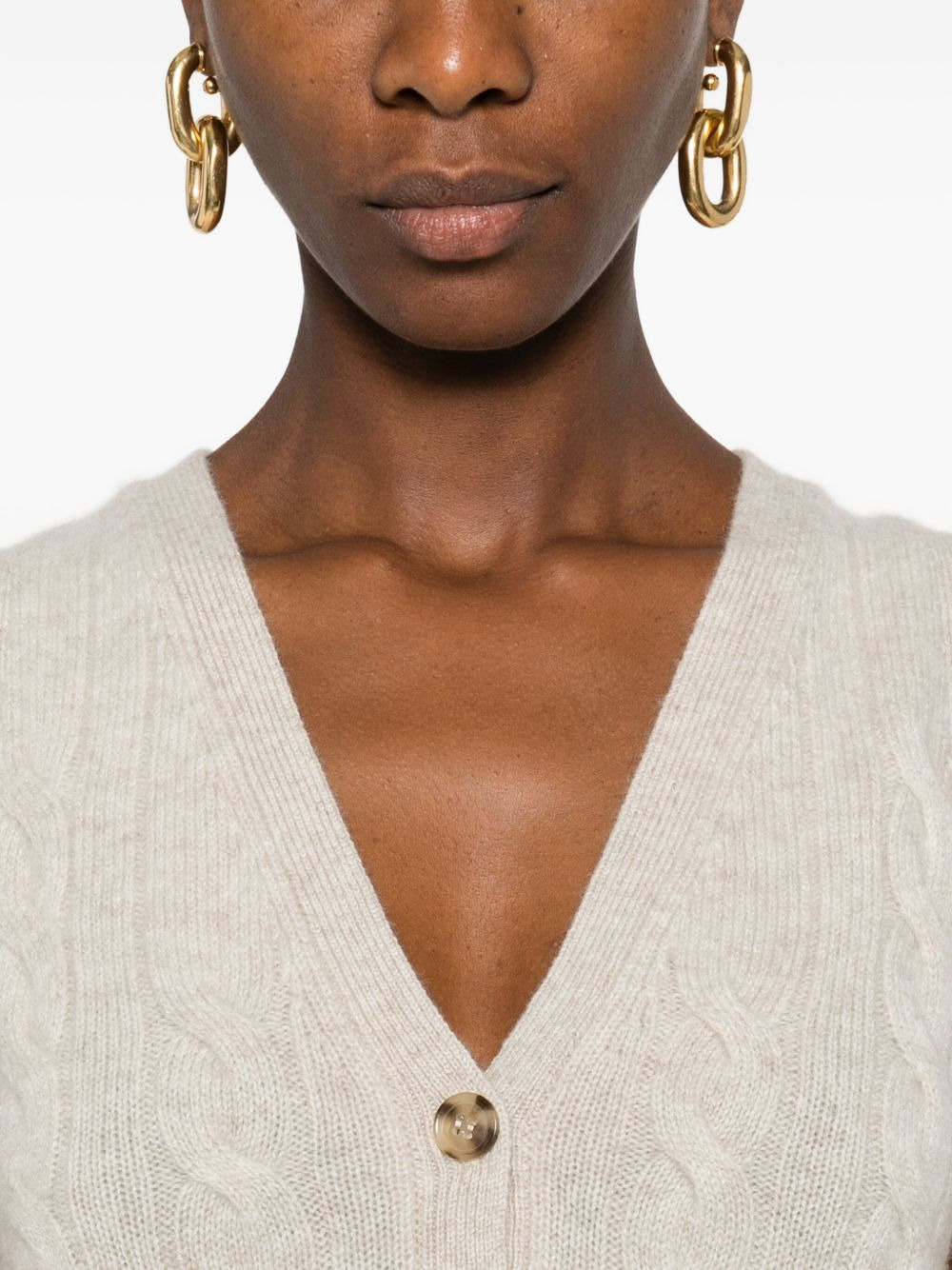 cable-knit button vest - 5