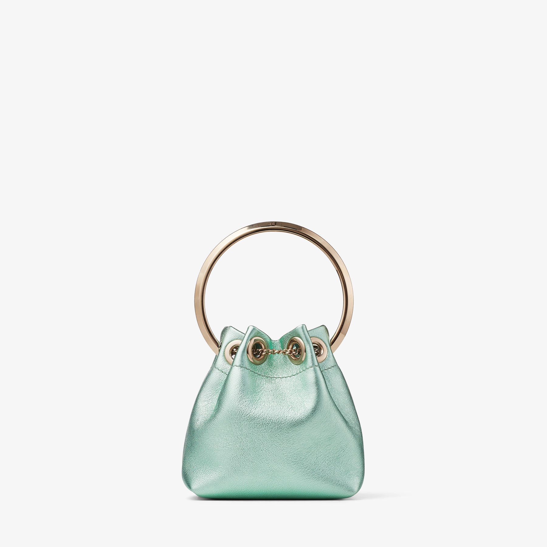 Micro Bon Bon
Smoke Green Metallic Nappa Mini Bag - 6