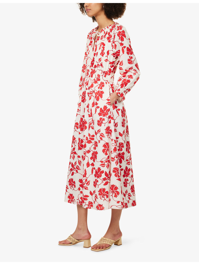Matia Floral-Print Cotton Midi Dress 3