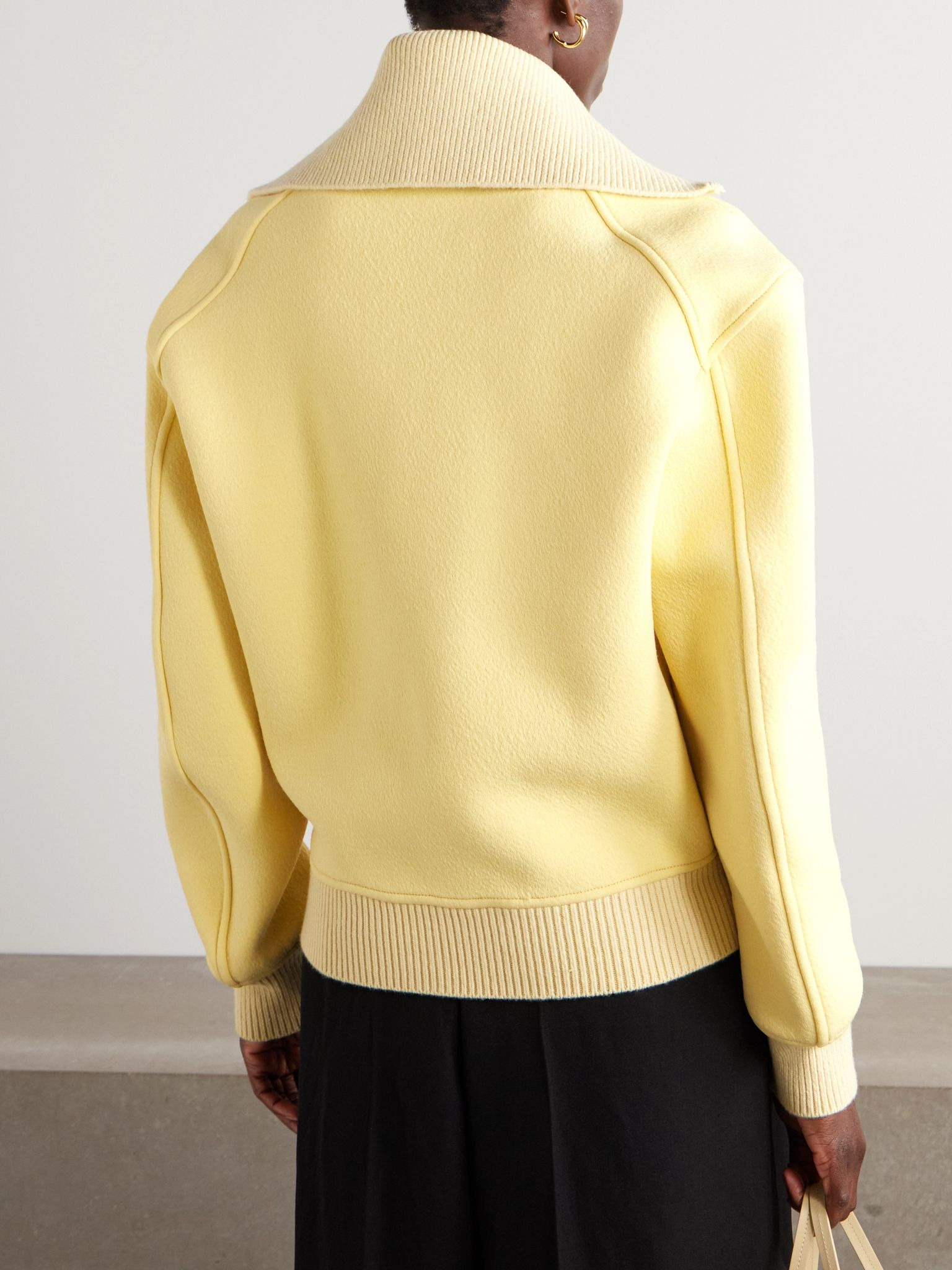 Oversized wool-blend sweatshirt Pastel yellow - 3