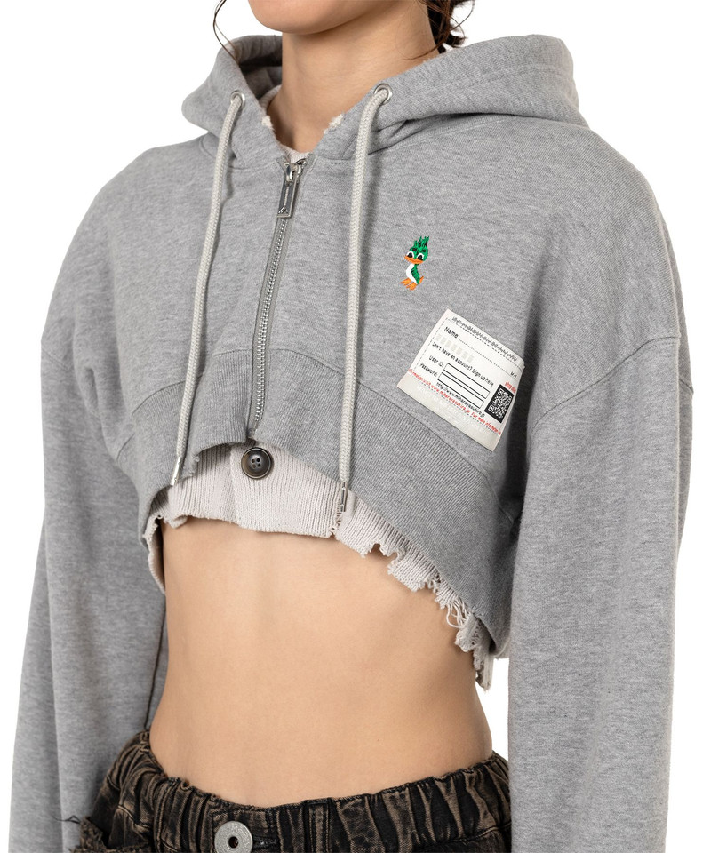 Layered Cropped Zip-up Hoodie 13