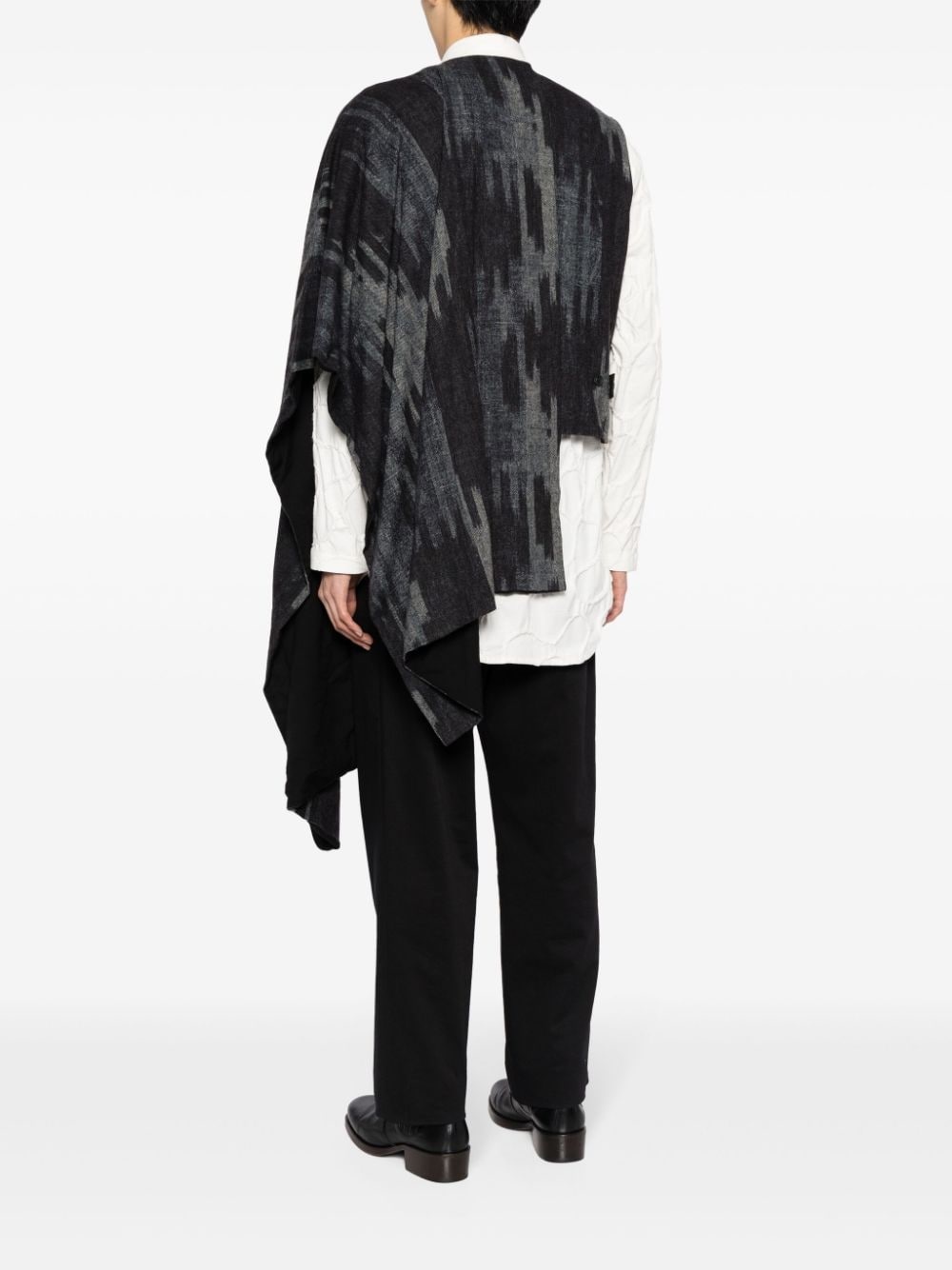 graphic-print textured asymmetric vest - 4
