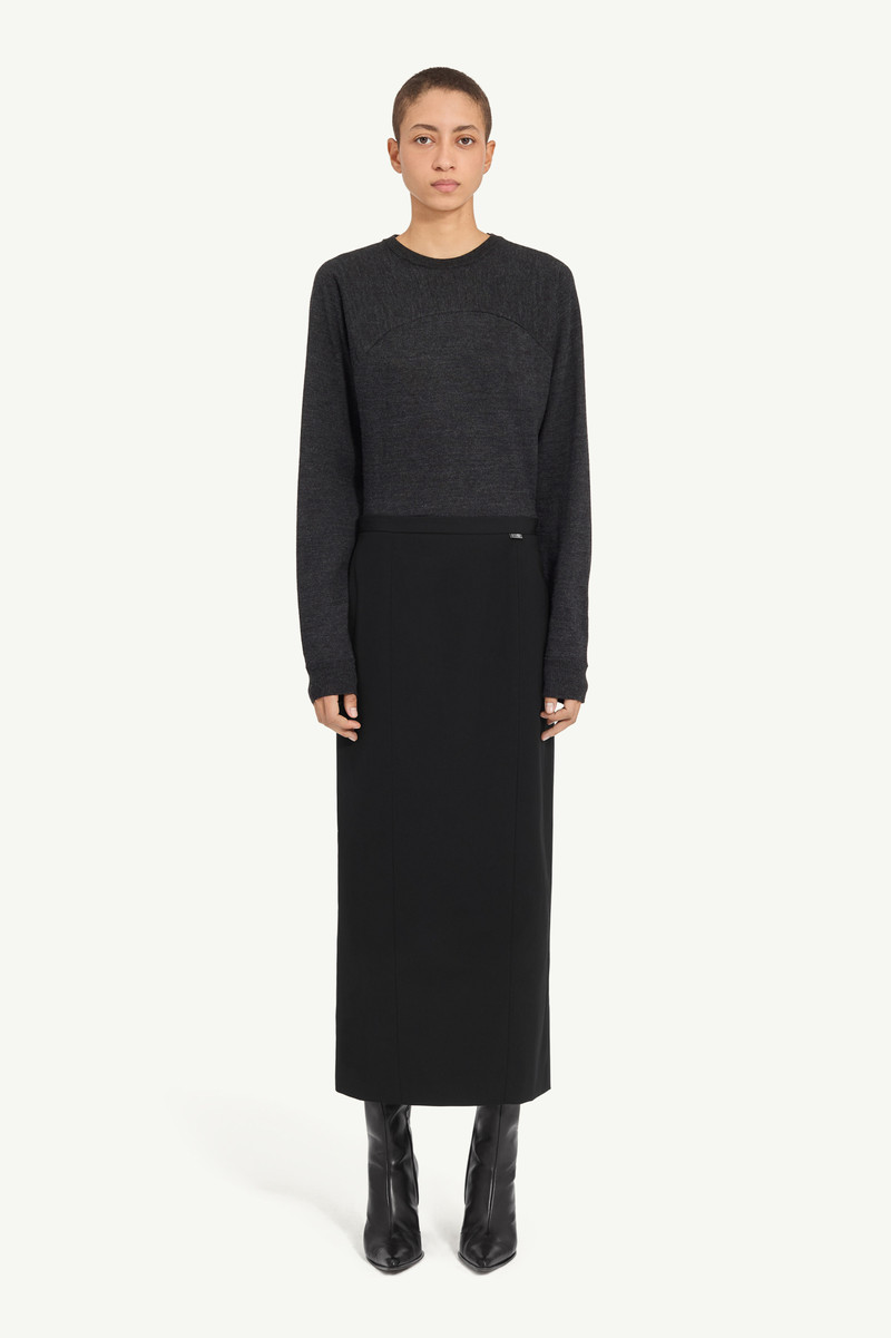 Long wool blend skirt 1
