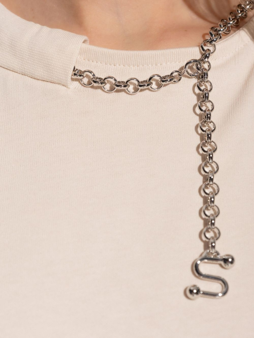chain-embellished cotton T-shirt - 5