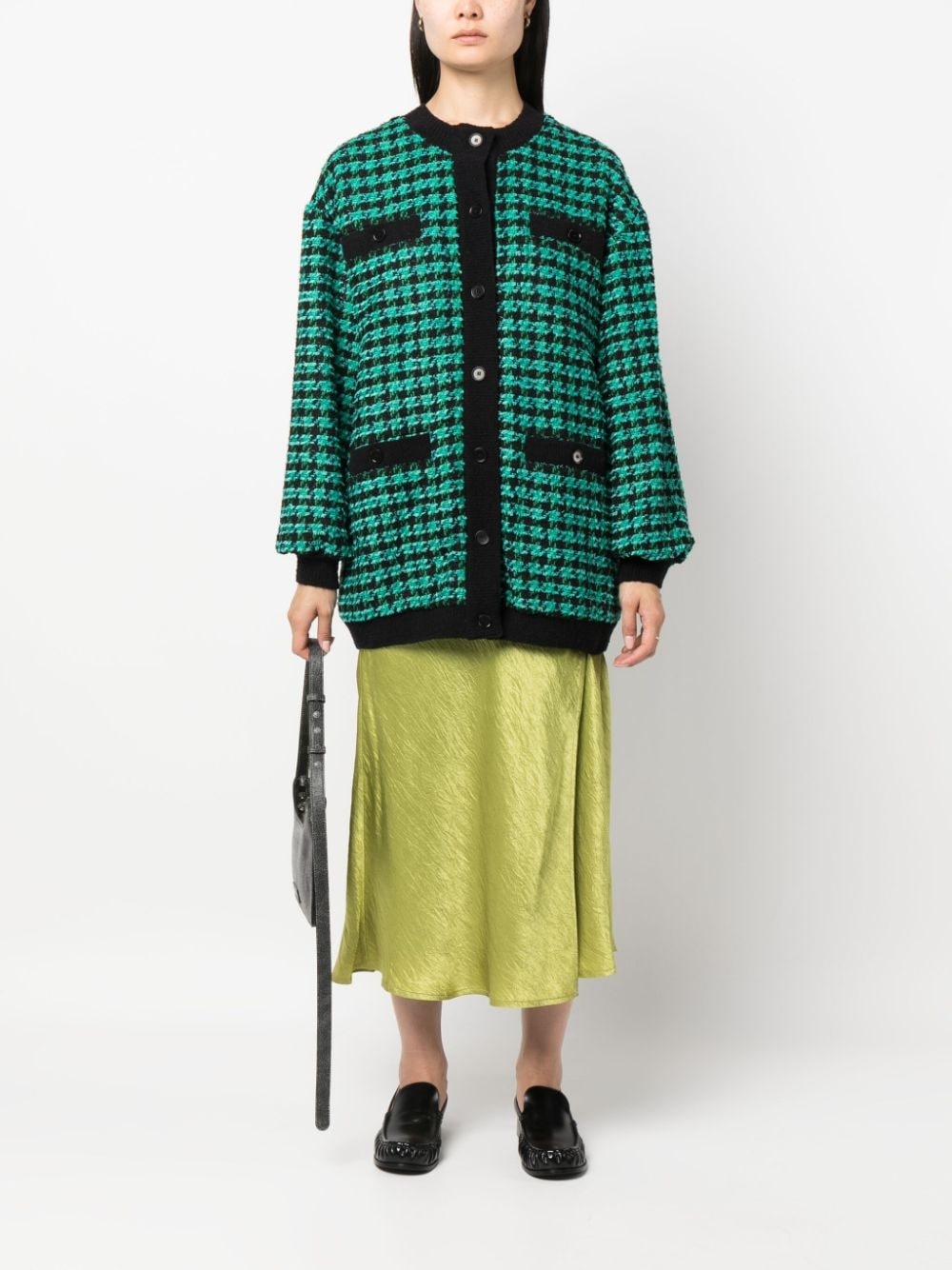 houndstooth-pattern tweed cardi-coat - 2
