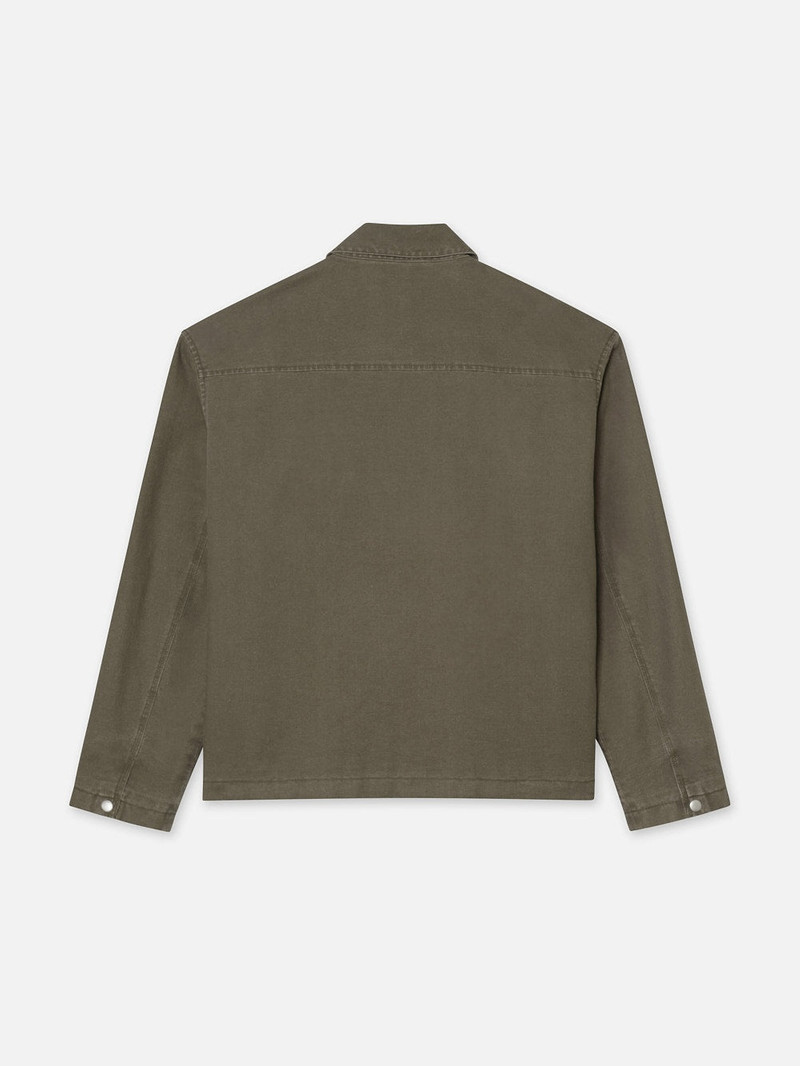 FRAME Garment Washed Trucker in Olive Green outlook