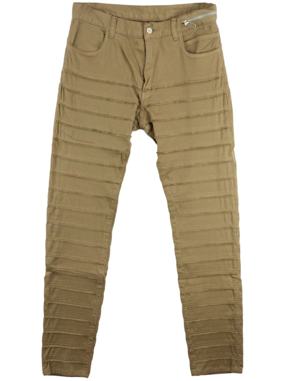 stitched slim-fit trousers - 1