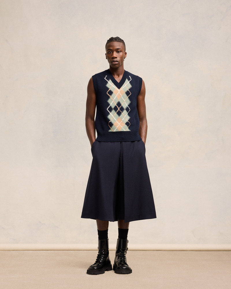 AMI Paris ARGYLE SLEEVELESS SWEATER outlook