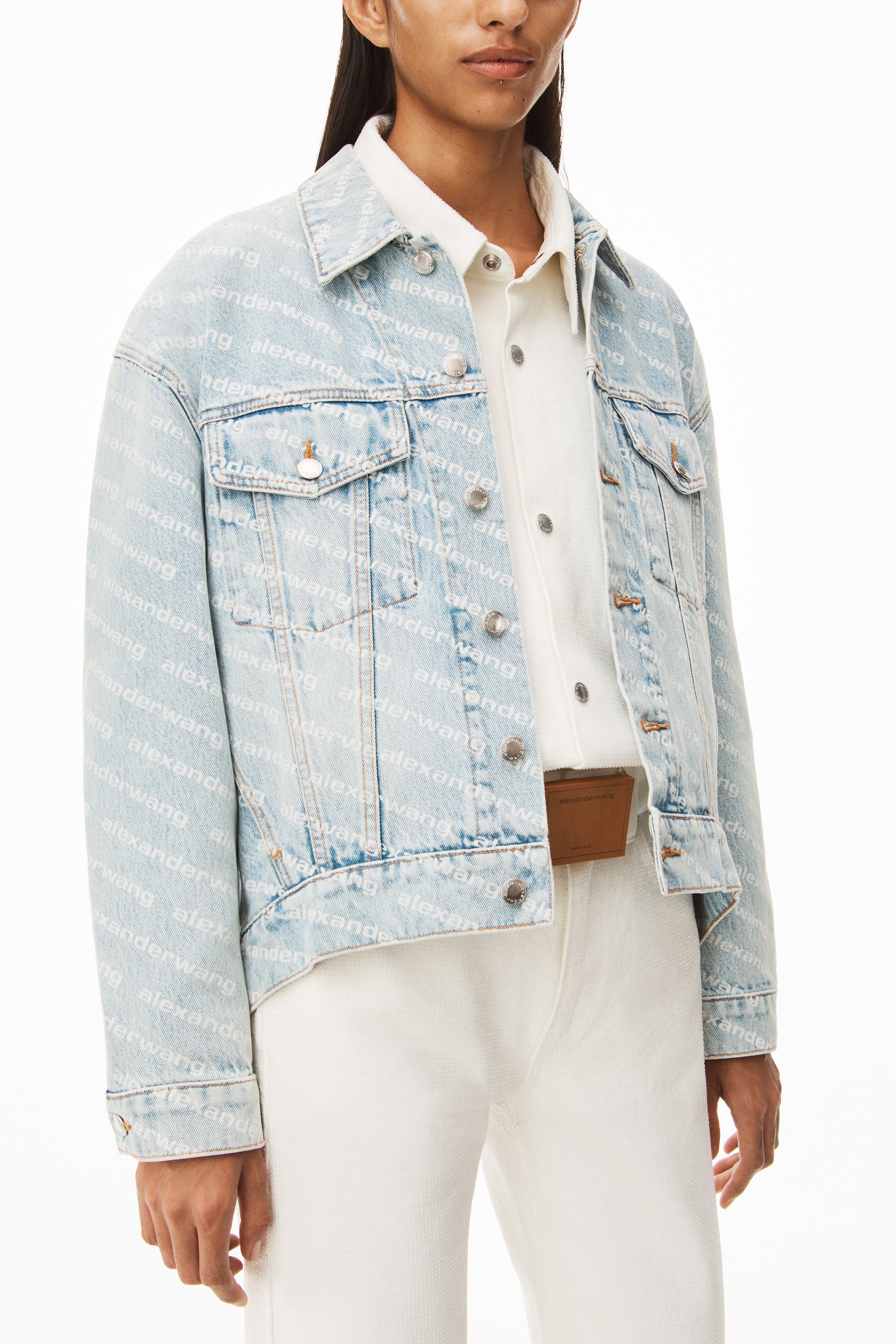 FALLING BACK LOGO JACKET IN DENIM - 3