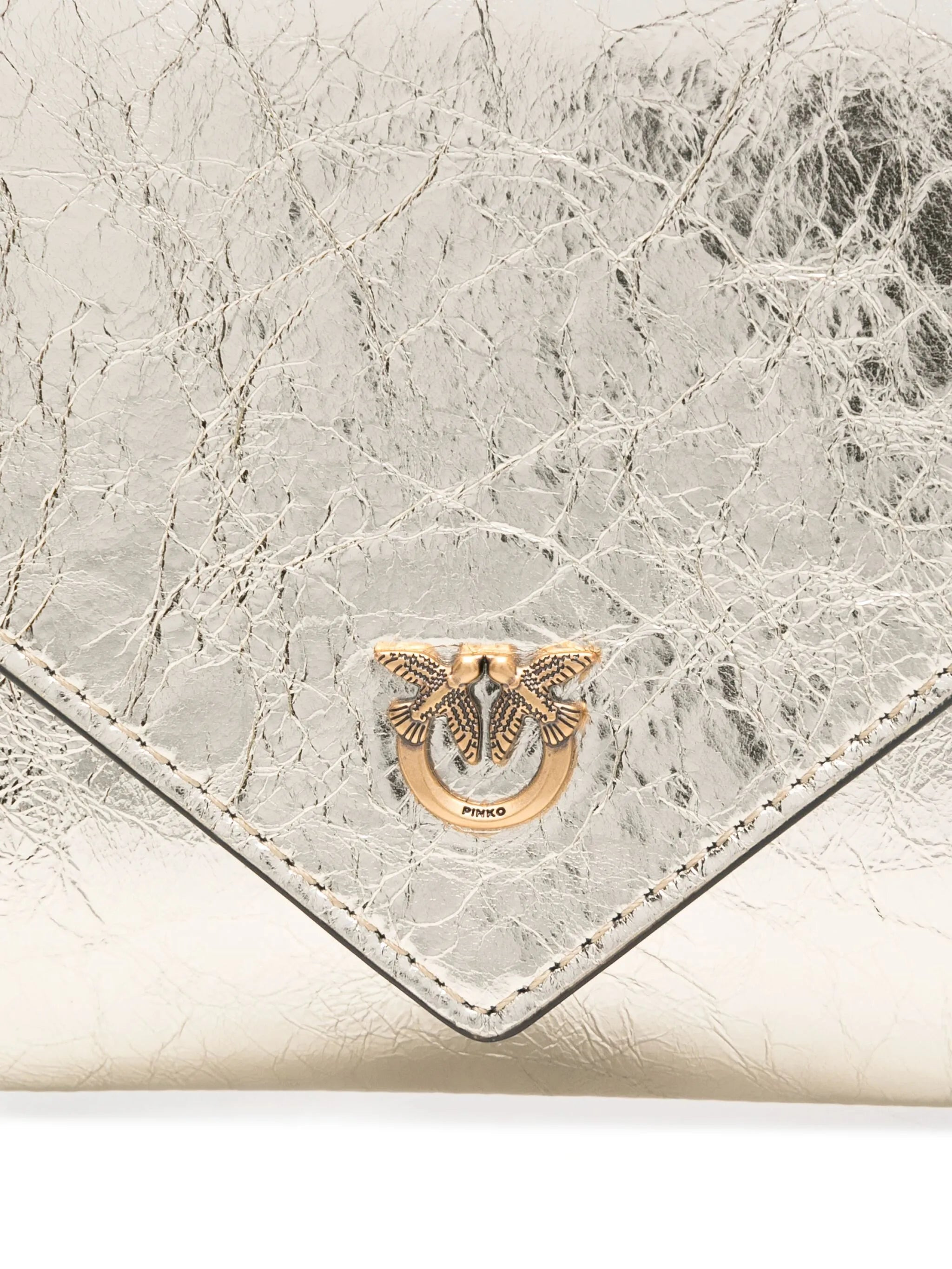 Pinko Metallic-effect Flap Chain Mini Bag - 4