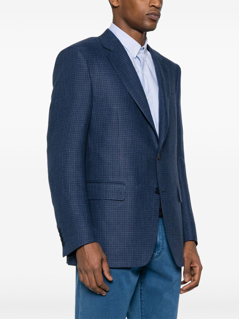 houndstooth linen-blend blazer 3