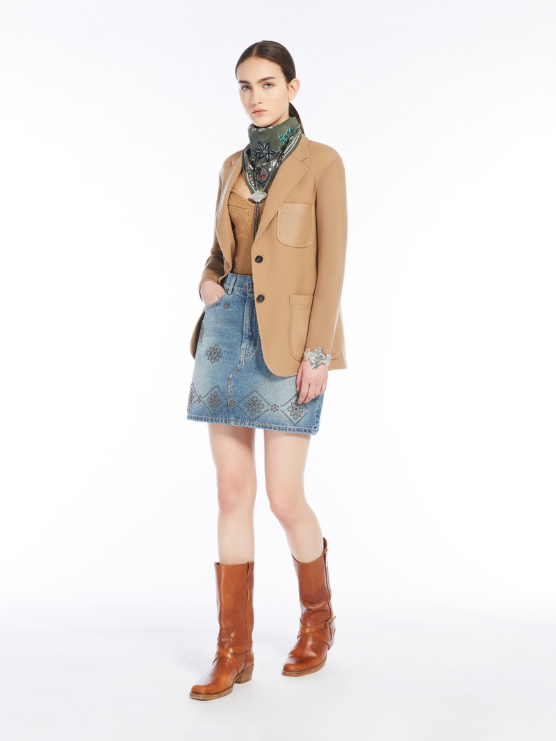 WEEKEND Max Mara UNICUM Wool twill and knit fabric jacket outlook