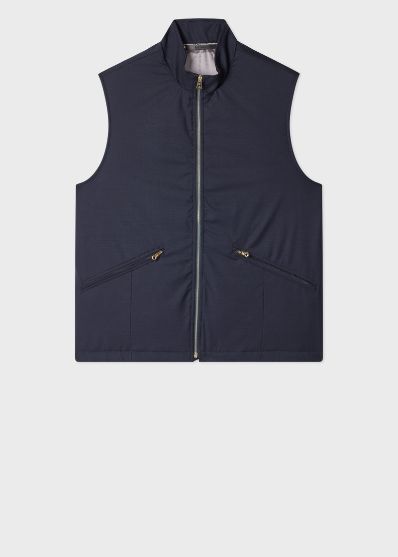 Navy 'Storm System' Wool Gilet 1