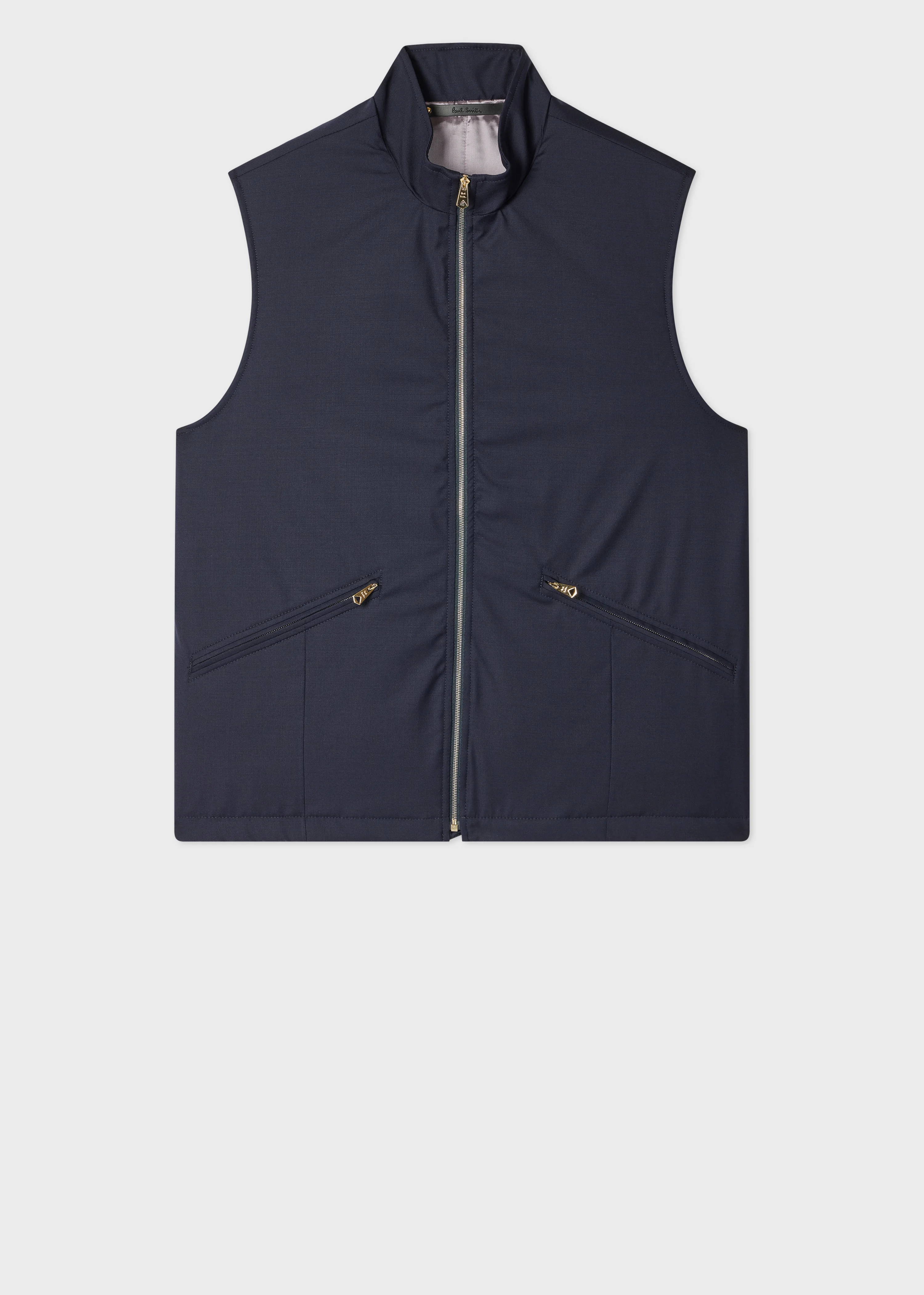 Navy 'Storm System' Wool Gilet - 1