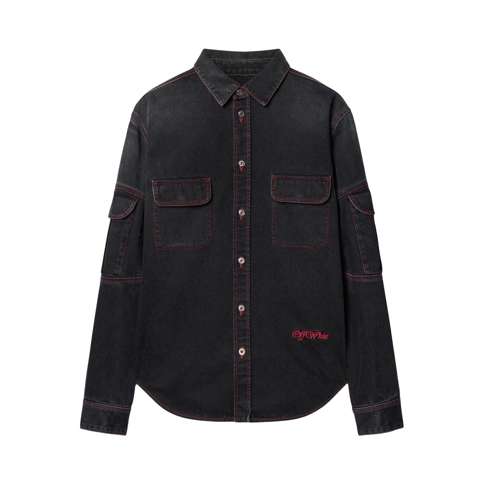 Off-White Script Samurai Den Shirt 'Vintage Black/Red' - 1