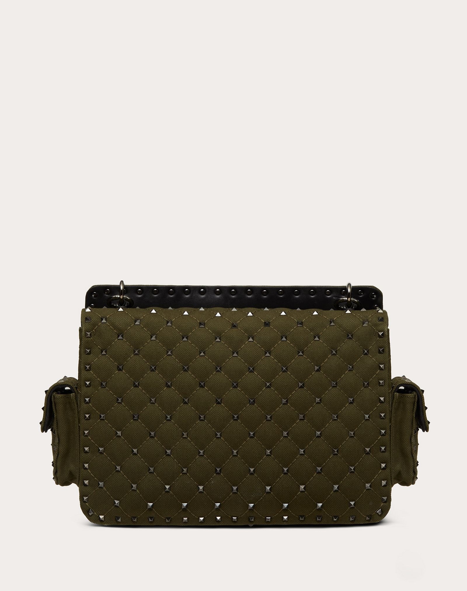 Rockstud Spike Canvas Bag with Pockets - 3