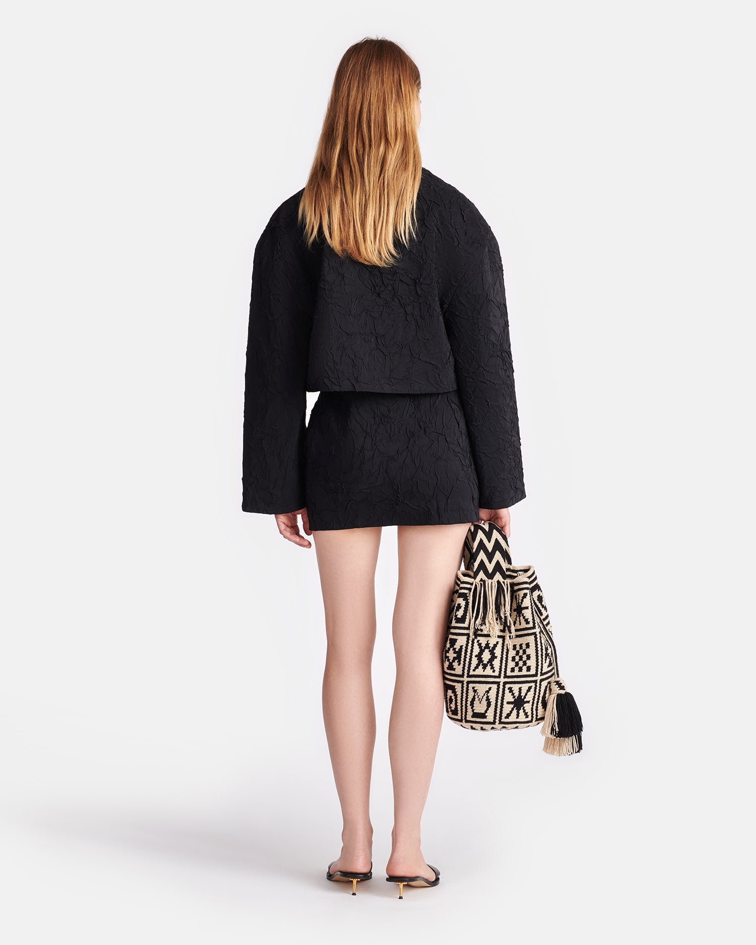 Sculpted Glass Poplin Mini Skirt - 3