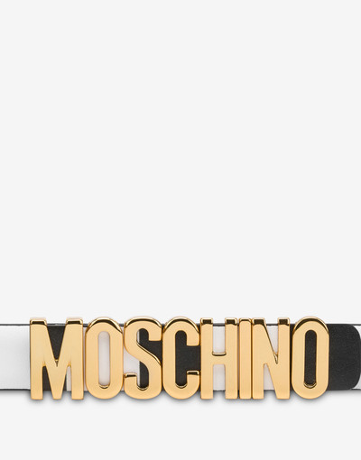 Moschino LETTERING LOGO STRIPED THIN BELT outlook