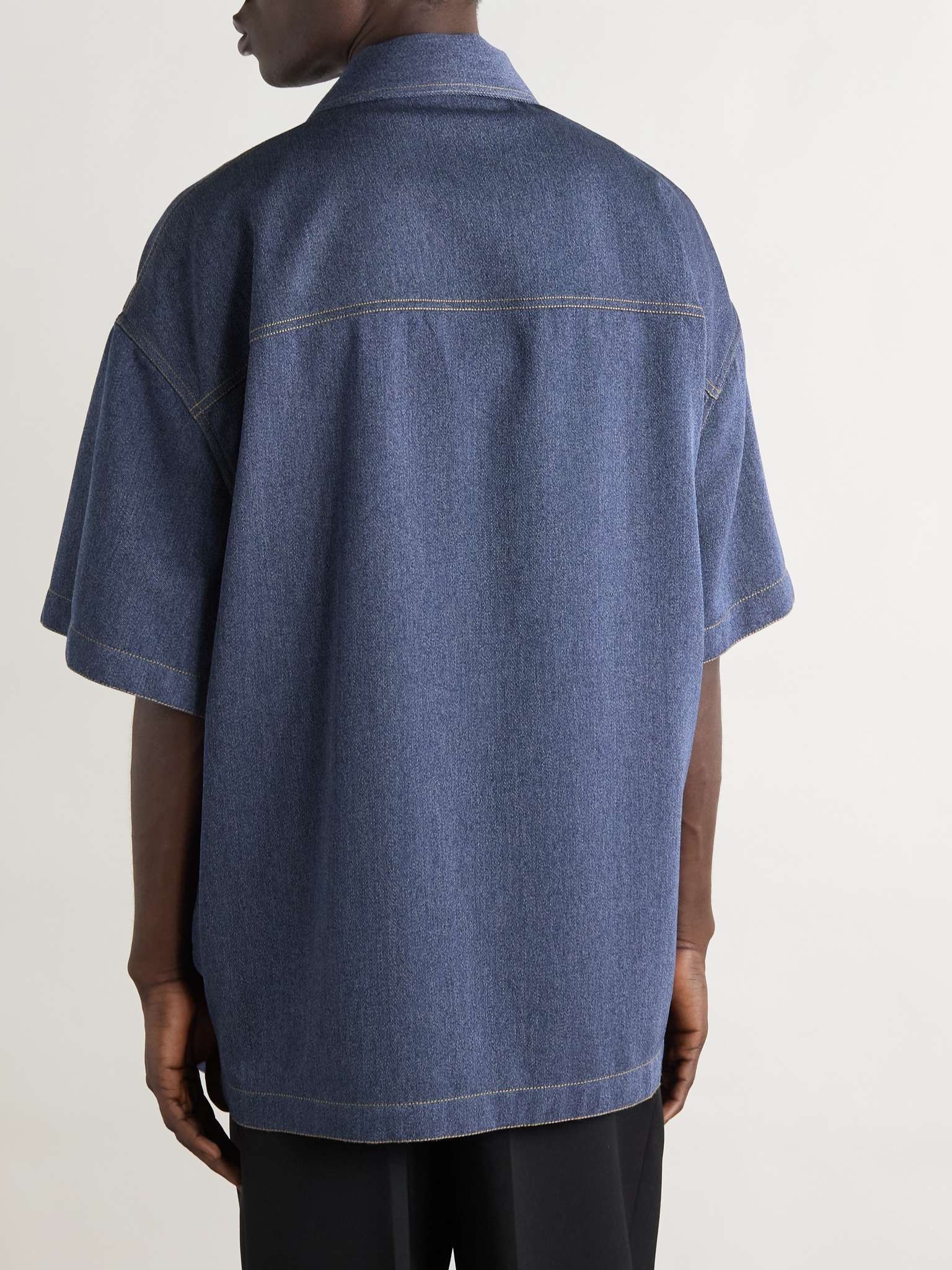 Oversized Wool and Cotton-Blend Drill Shirt - 3