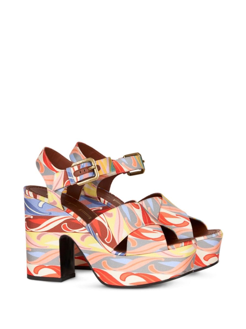summer-print leather sandals - 2