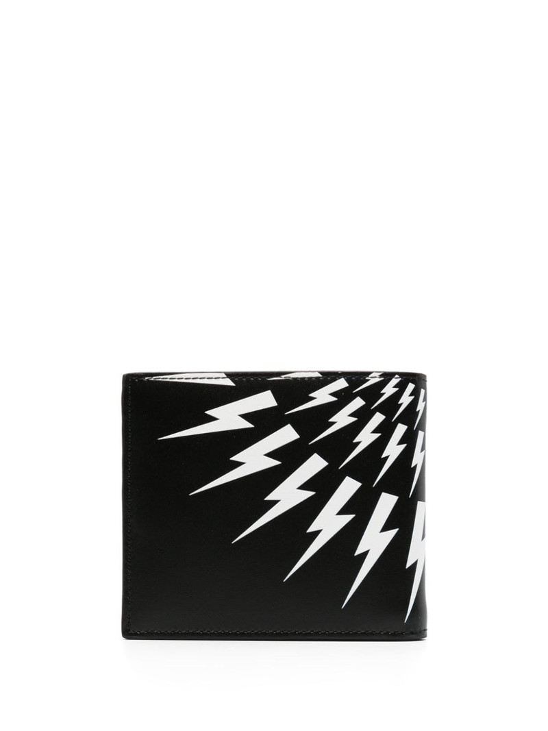 Neil Barrett Thunderbolt-print bi-fold leather wallet outlook