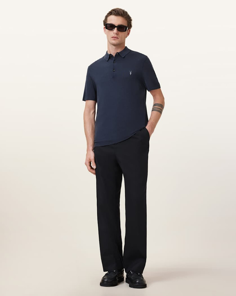 ALLSAINTS MODE MERINO SHORT SLEEVE RAMSKULL POLO SHIRT outlook