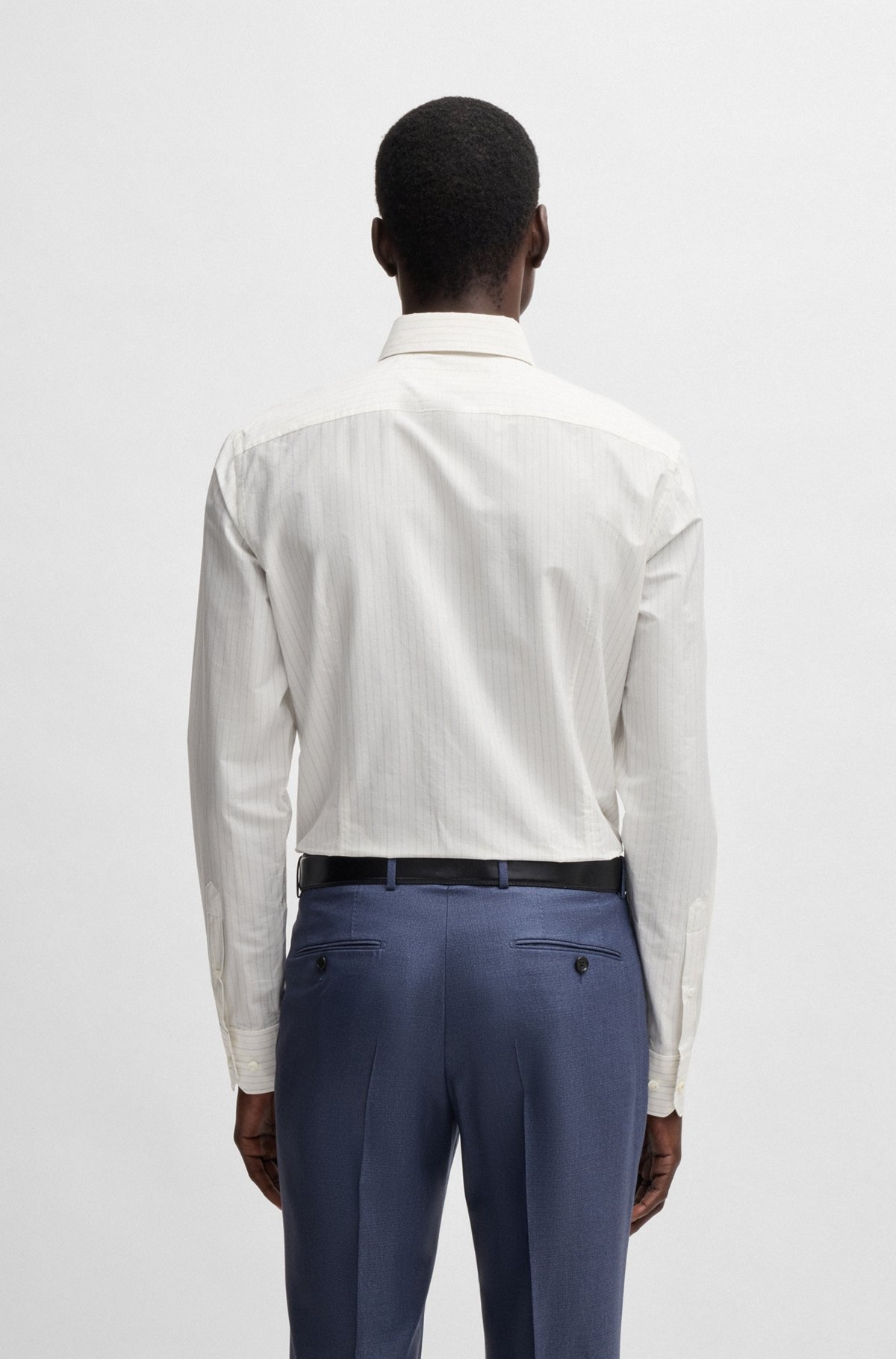 SLIM-FIT SHIRT IN STRIPED ITALIAN-MADE COTTON - 5