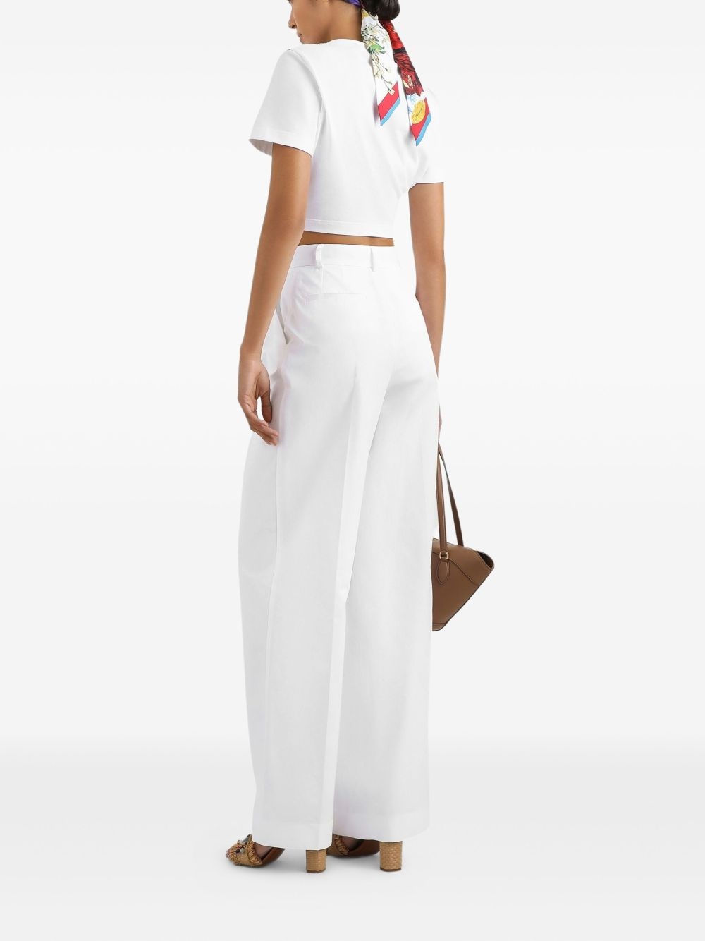 cotton-silk cropped t-shirt - 3