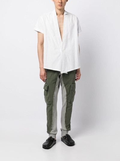 Greg Lauren V-neck short-sleeve cotton shirt outlook