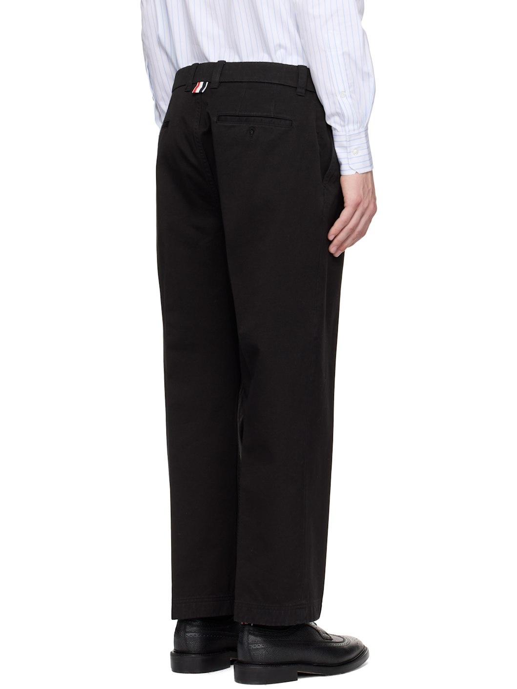 Black Cotton Twill Utility Trousers - 3