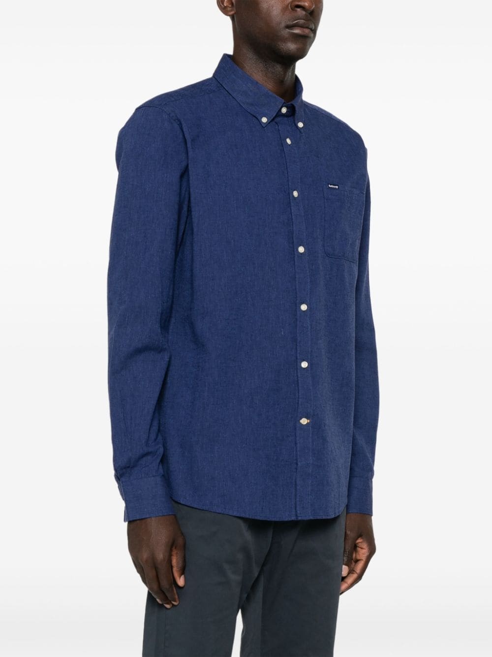 chest-pocket linen-blend shirt - 3