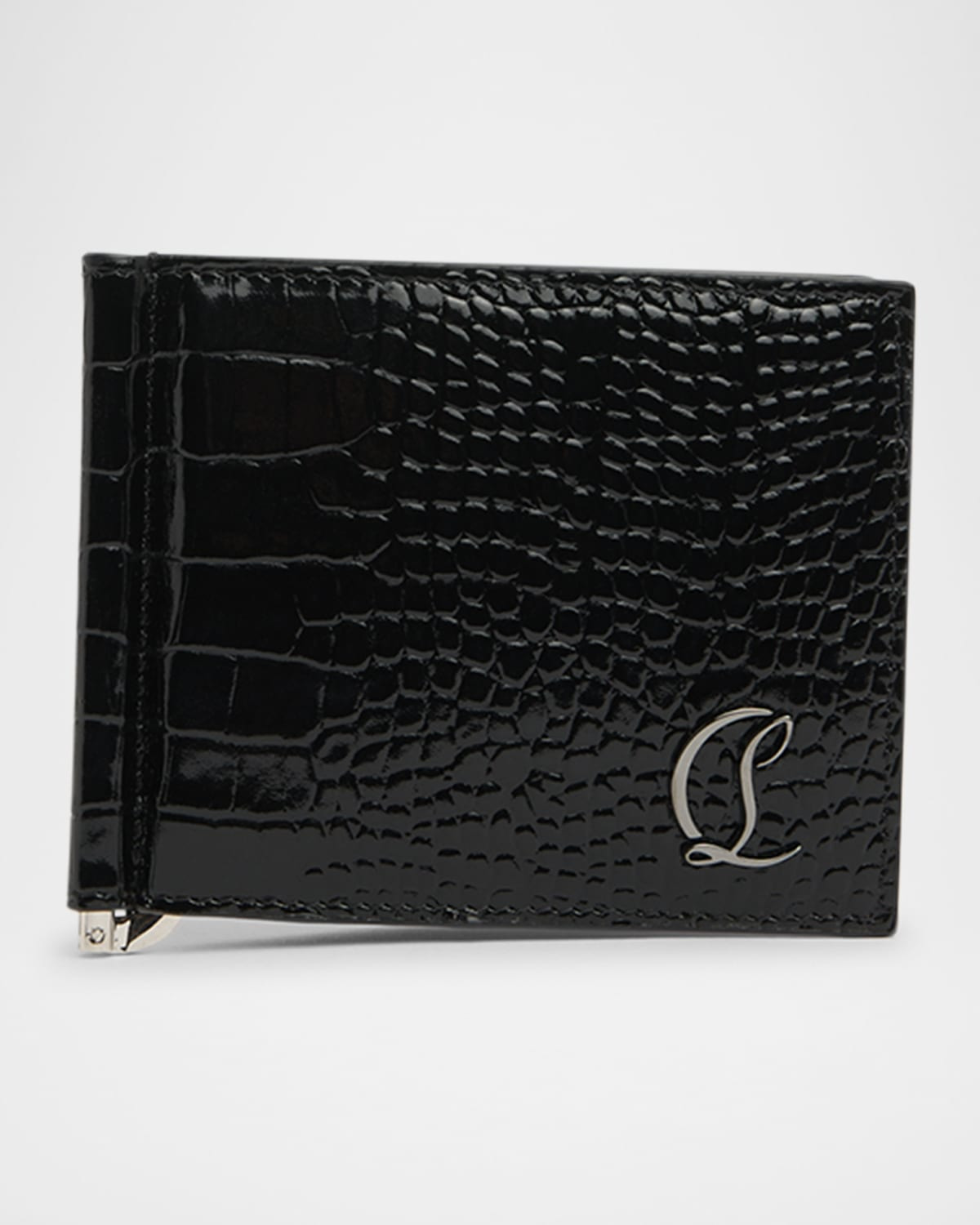 Men's Mooncrest Croc-Print Leather Money Clip Wallet - 1