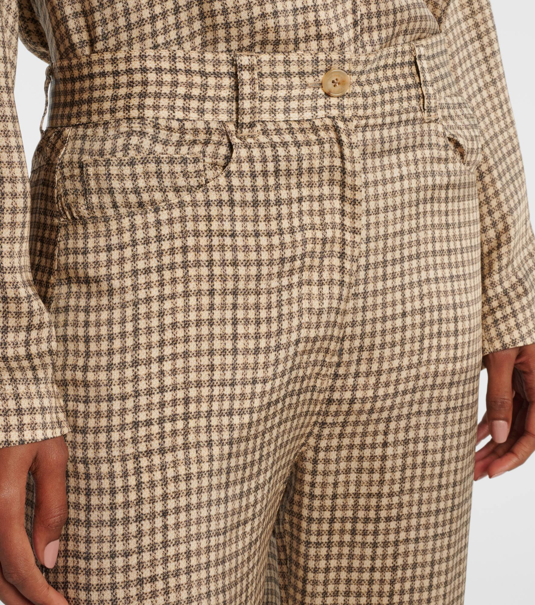 Poltana checked mid-rise wide-leg pants - 4