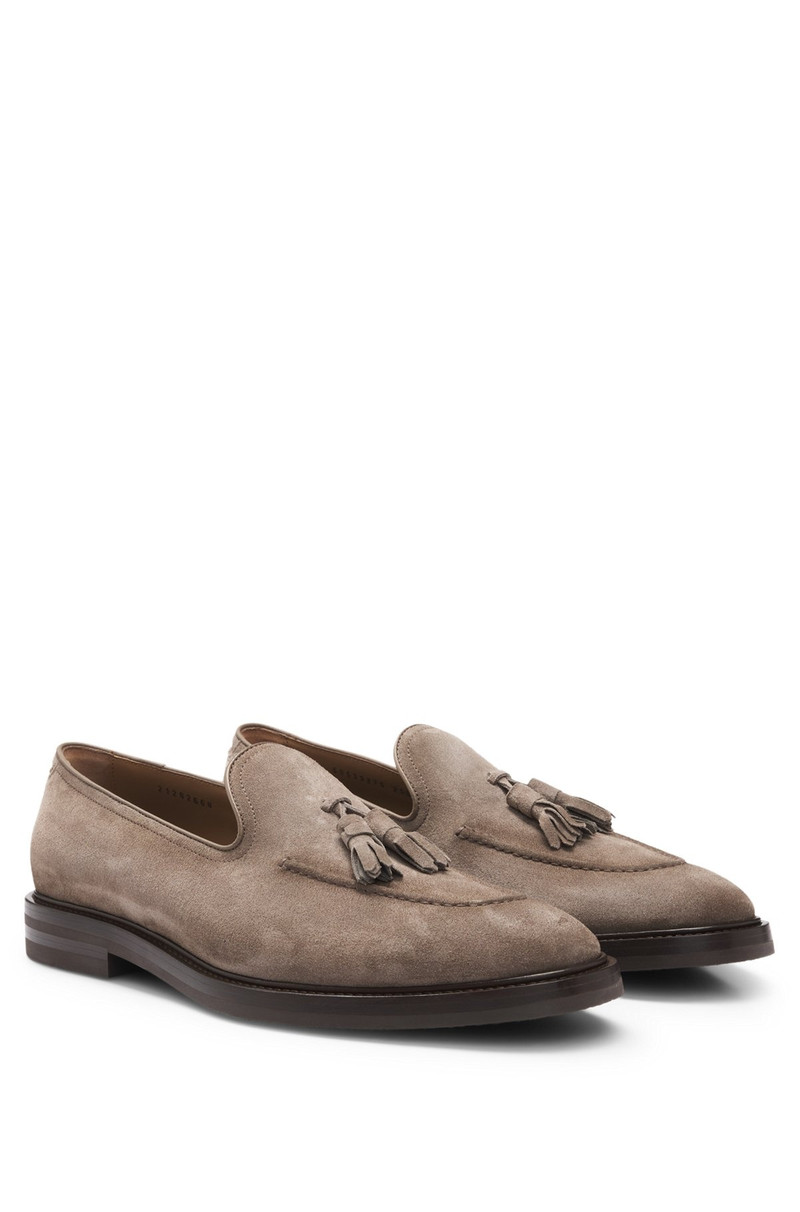 SUEDE LOAFERS WITH TASSEL TRIM 2