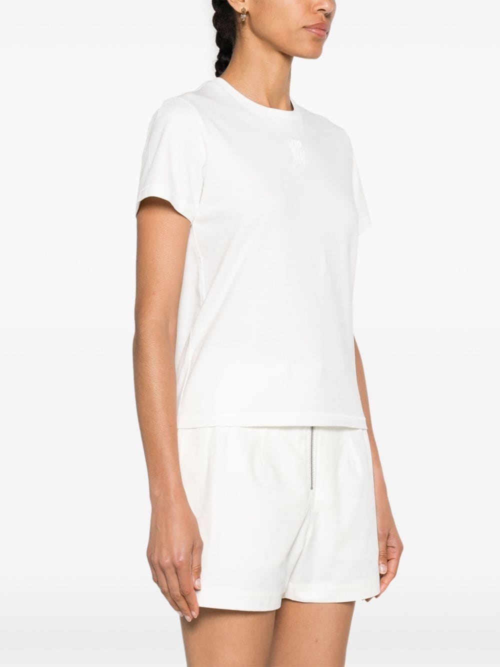 logo-embroidered cotton T-shirt - 3