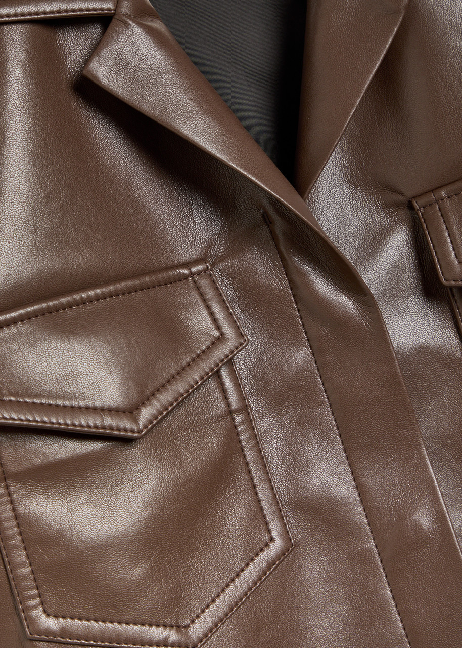 Nanushka Maisie Faux Leather Shirt - 5