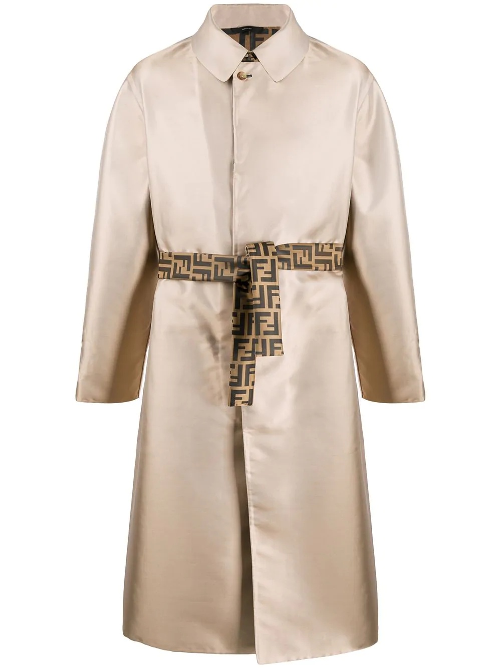 single-breasted belted trench coat - 1