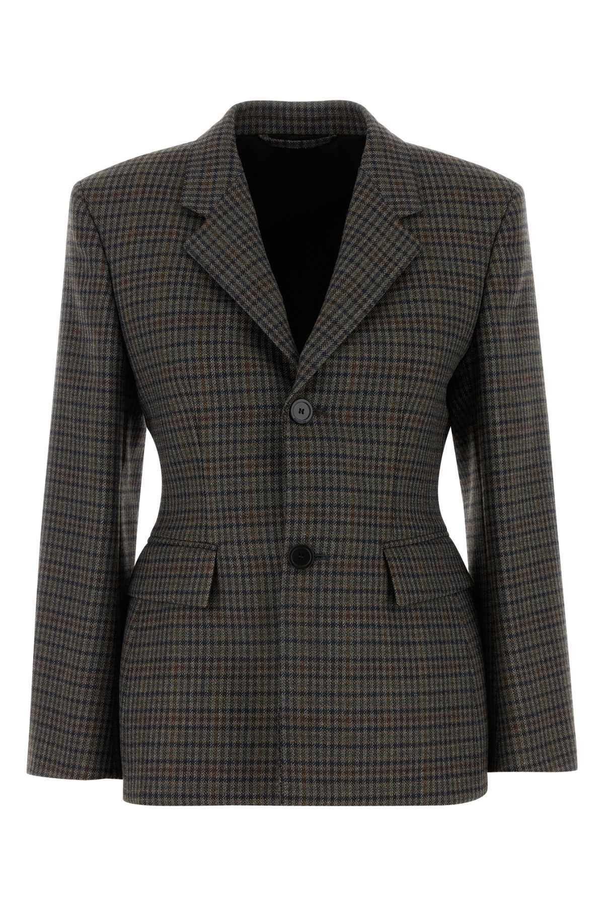 Balenciaga Women Embroidered Wool Blazer - 1